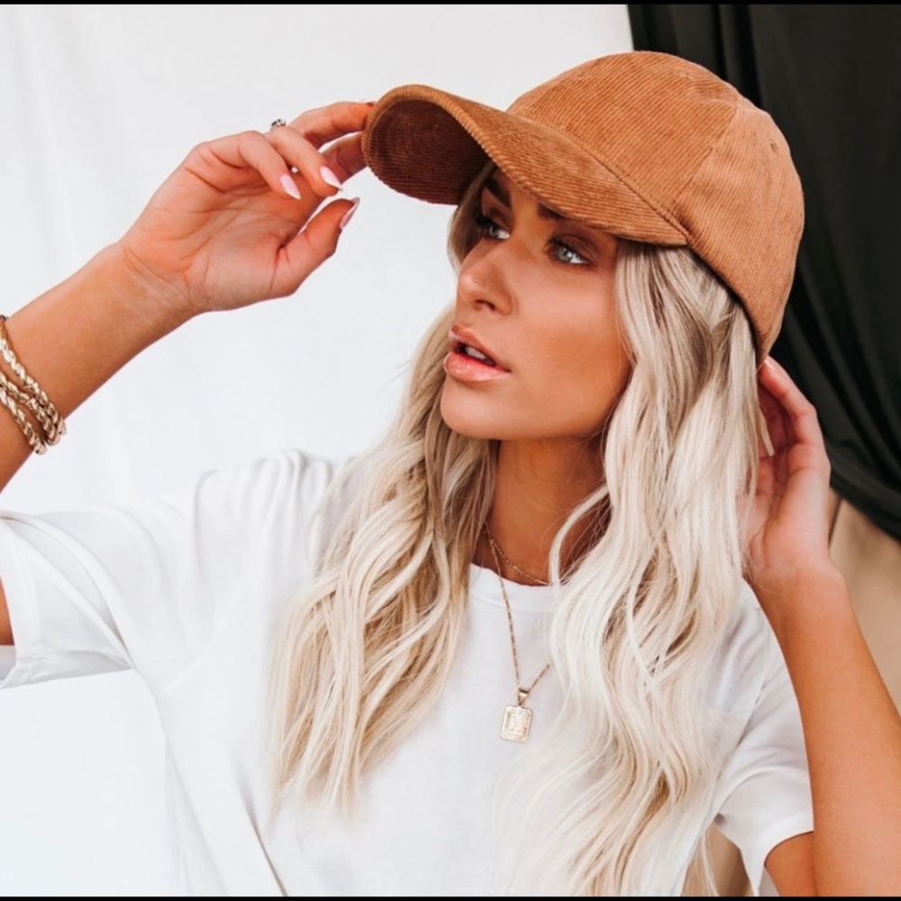Vici corduroy baseball cap, camel brown, NWT